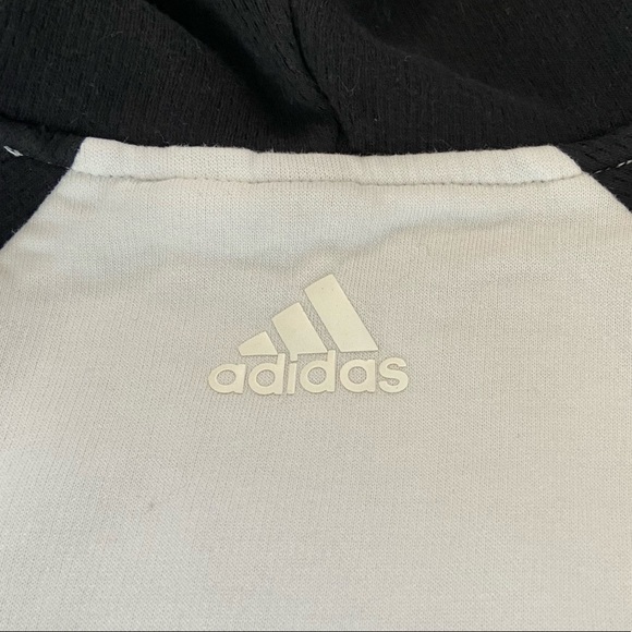 Black and White Adidas Short Sleeve Hoodie - Picture 5 of 5